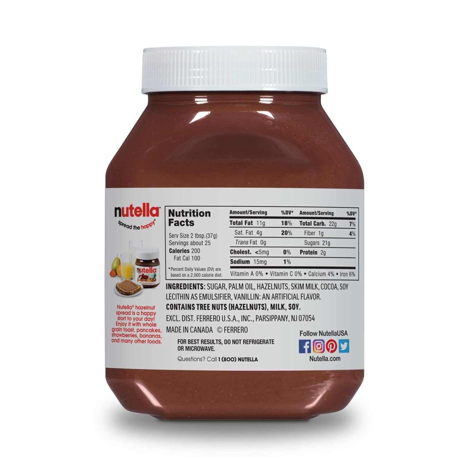 Nutella Chocolate Hazelnut Spread, Perfect Topping for Pancakes, 35.2 Ounce, Pack of 6-2