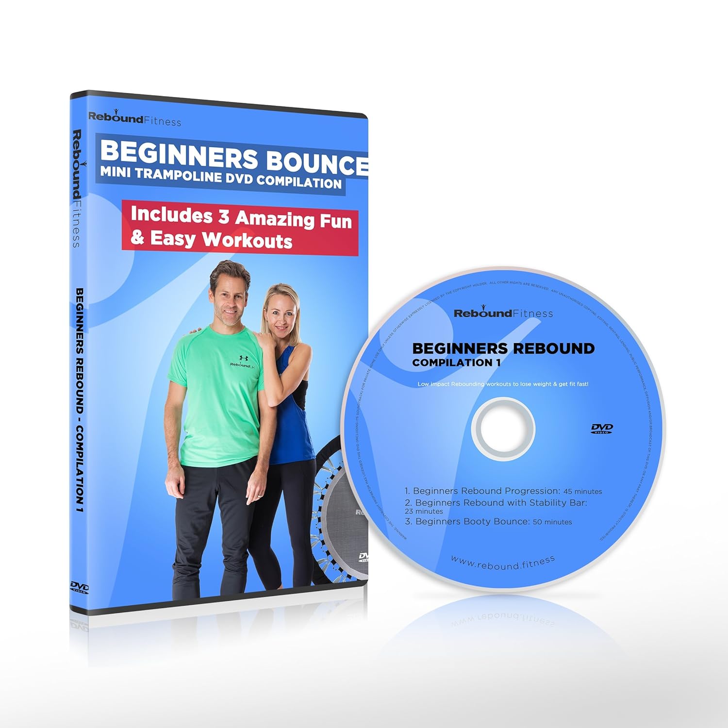 Beginners Bounce Mini Trampoline Exercise DVD Compilation Includes 3 Amazing Fun & Easy Rebounding Fitness Workouts to Help you Lose Weight & Tone Up! by Maximus Pro & Fit Bounce Pro-0