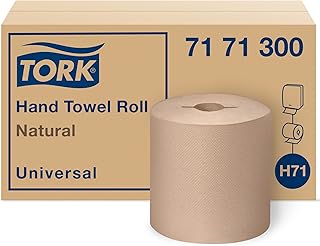 Tork Hand Towel Roll, Natural, Universal, H71, Large, 100% Recycled, 1-Ply, White, 6 Rolls x 800 ft, 7171300