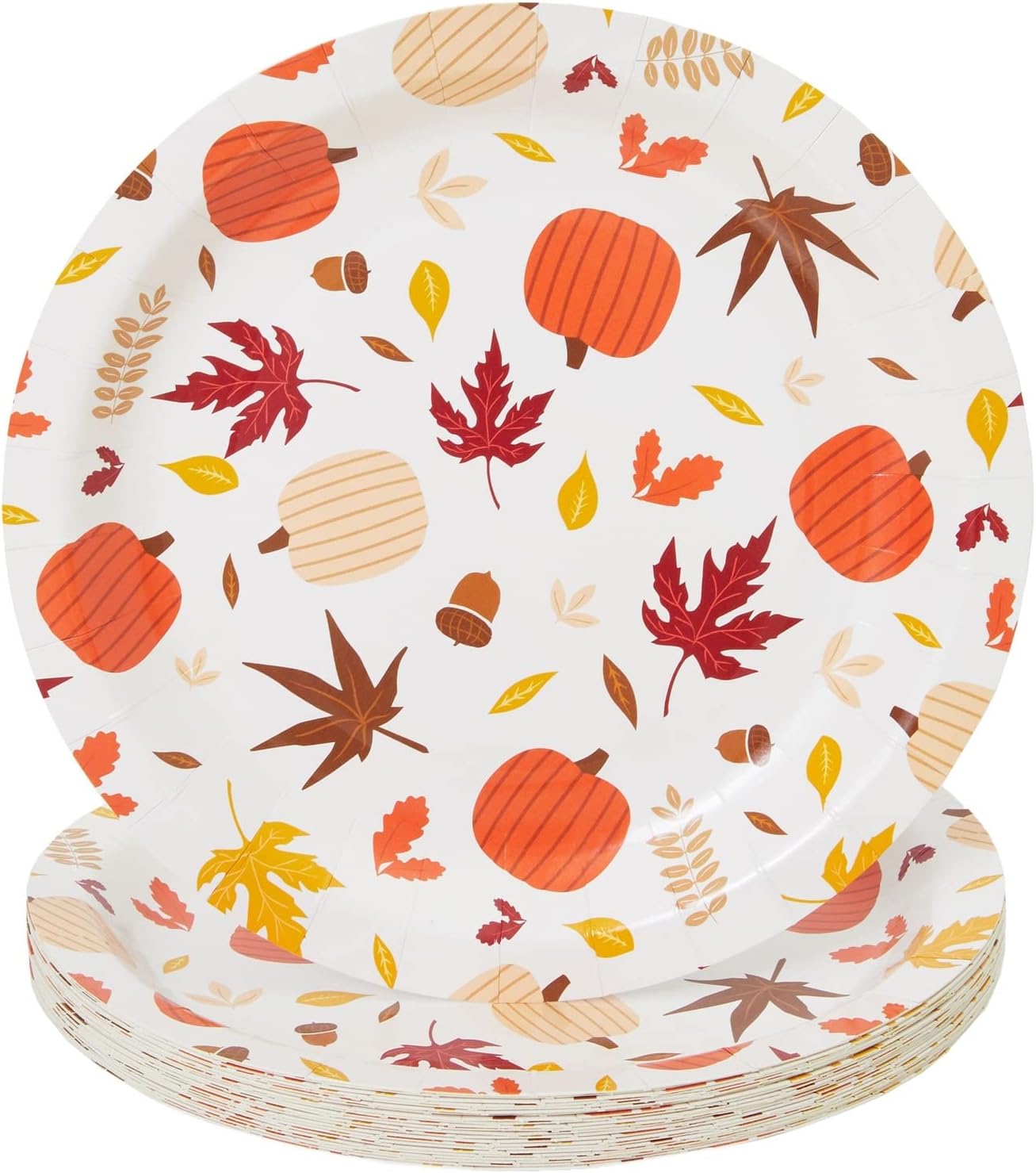 Juvale Autumn Paper Plates and Napkins, Cups, Cutlery for Thanksgiving, Fall Party Supplies (Serves 24, 144 Pieces)-2