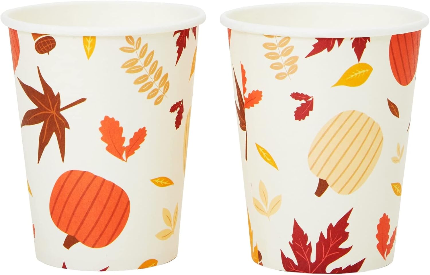 Juvale Autumn Paper Plates and Napkins, Cups, Cutlery for Thanksgiving, Fall Party Supplies (Serves 24, 144 Pieces)-5