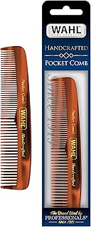 Wahl Beard, Mustache, & Hair Pocket Comb for Men's Grooming - Handcrafted & Hand Cut with Cellulose Acetate - Smooth, Rounded Tapered Teeth - Model 3324