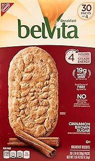 Belvita Brown Sugar Biscuits 1.76 oz 30 -Count Pack, cinnamon, 52.8 Ounce, (Pack of 4)