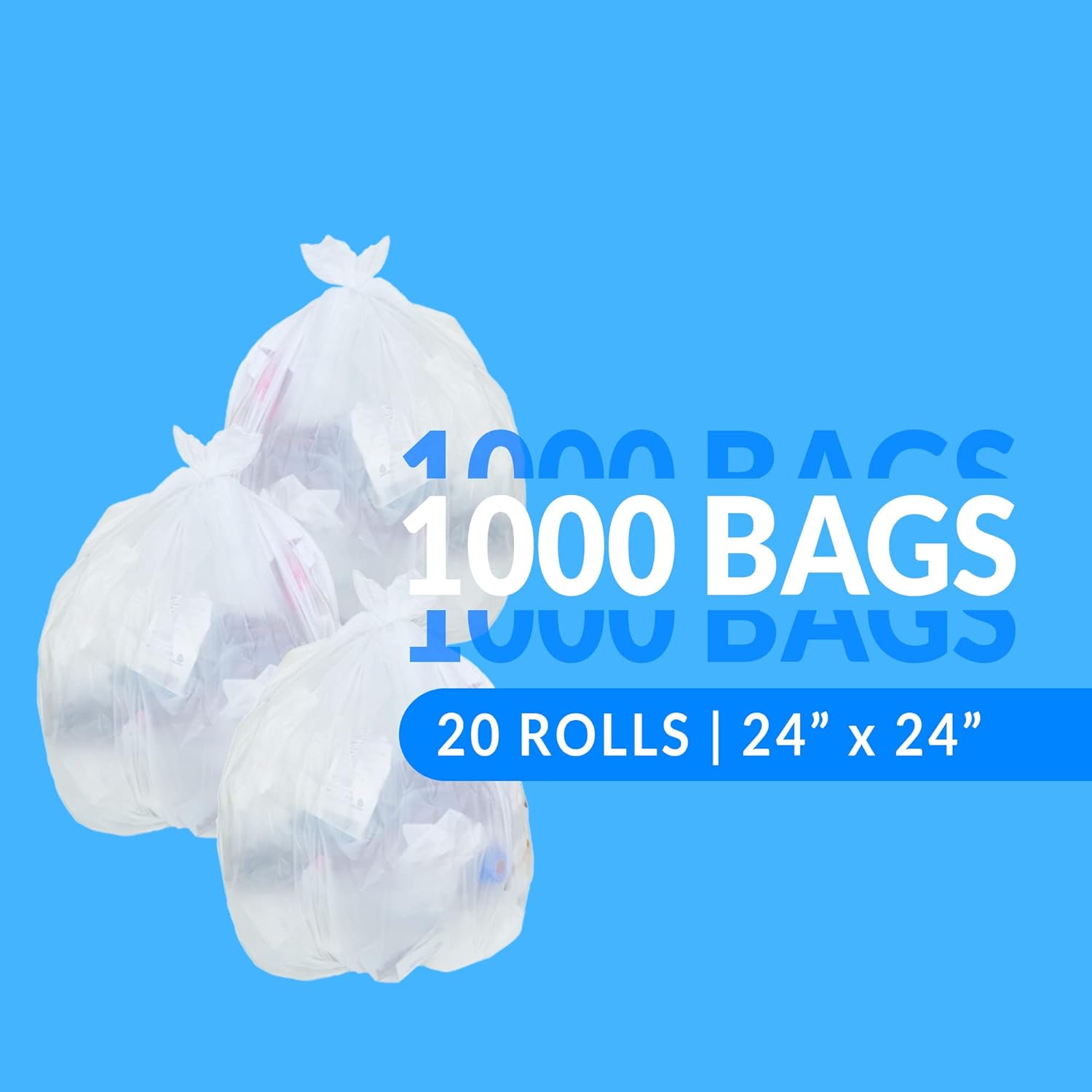 Reli. SuperValue 6-10 Gallon Trash Bags | 1000 Count Bulk | Can Liners | Clear Multi-Use Garbage Bags-1