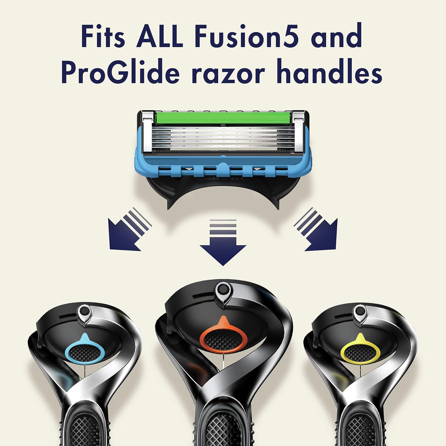 Gillette Fusion ProGlide Razors for Men, 1 Gillette Razor, 4 Razor Blade Refills, Shields Against Skin Irritation-5