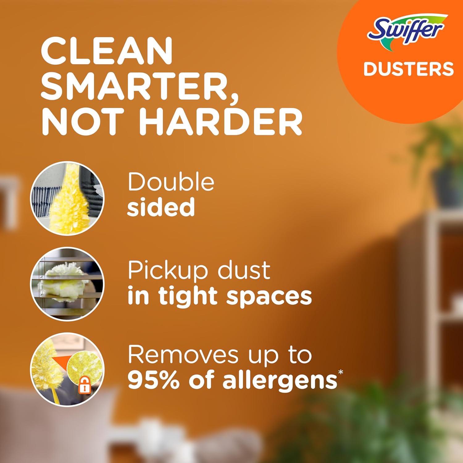 Swiffer Duster Heavy Duty 3 ft Extended Handle Dusting Kit (1 Duster, 12 Refills)-1