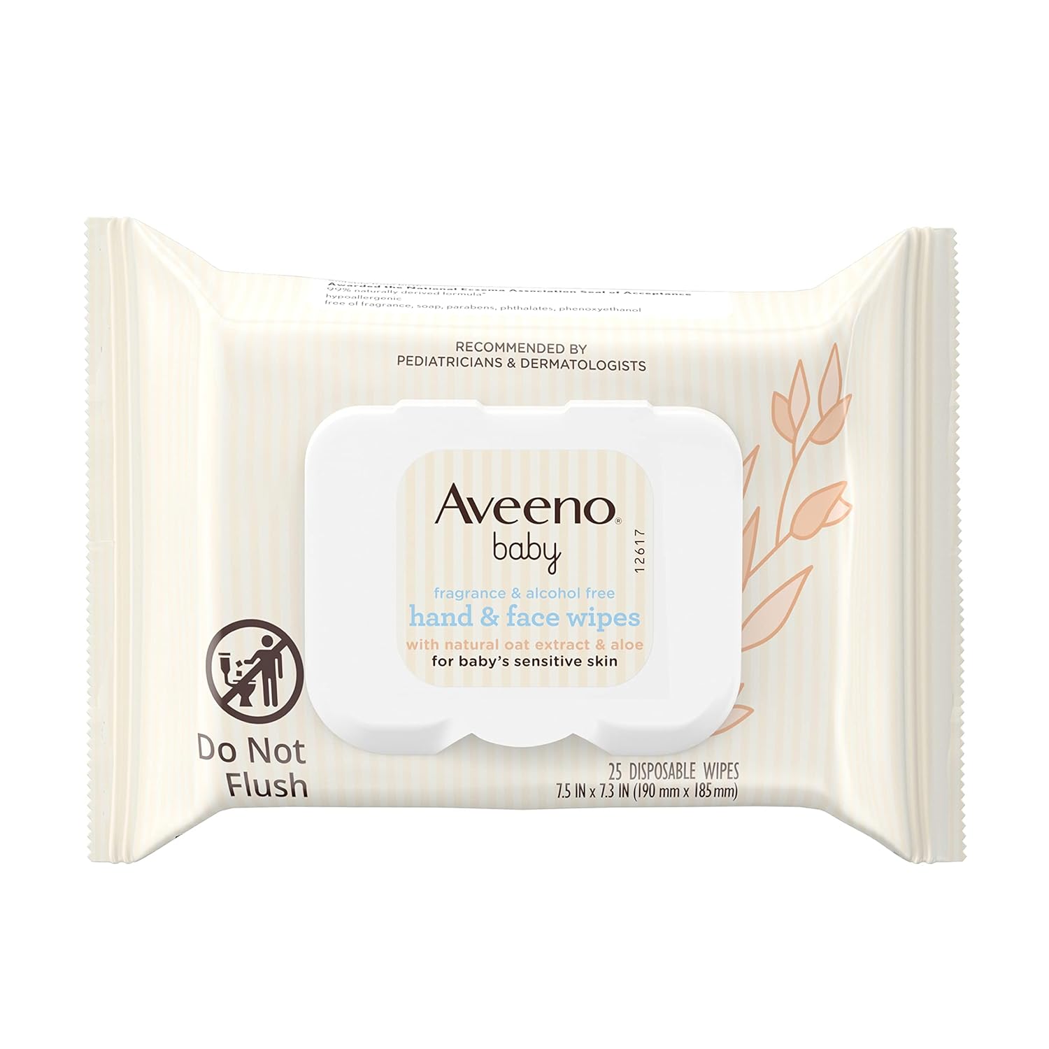 Aveeno Baby Hand & Face Cleansing & Moisturizing Wipes with Oat Extract and Aloe, Fragrance-Free Wipes for Sensitive Skin, Free of Sulfates, Alcohol, Parabens, and Dyes, 25 ct (Pack of 4)-1