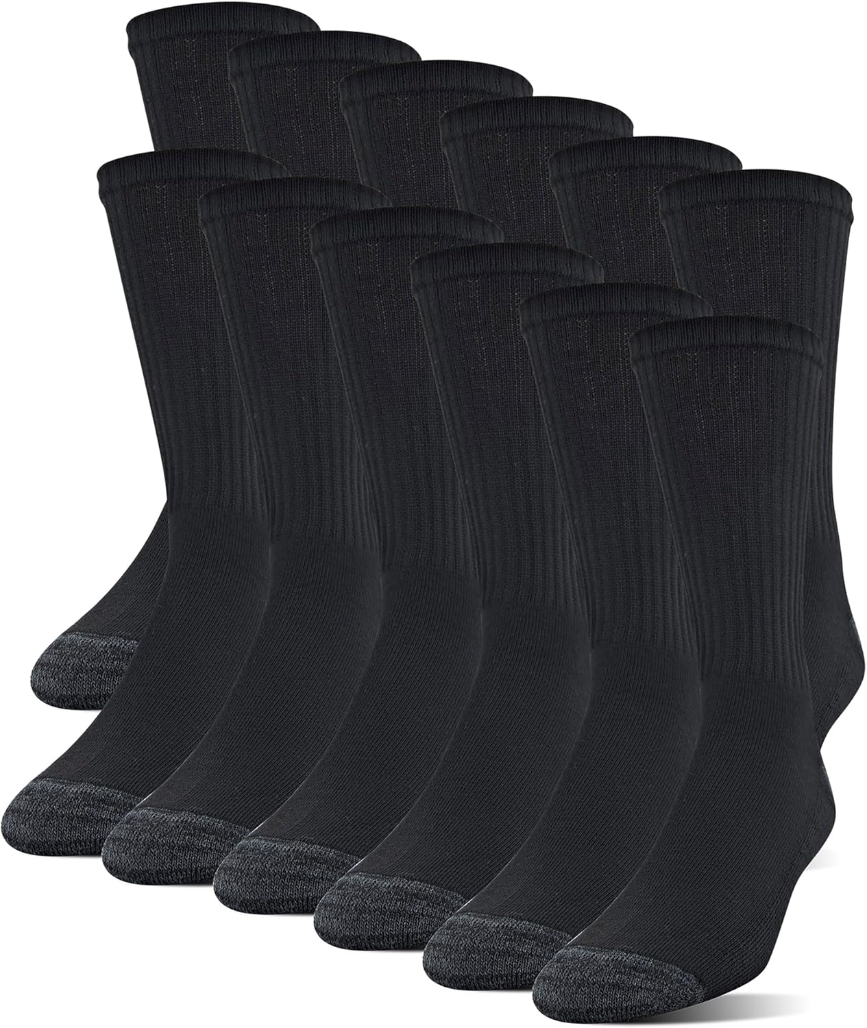 Gildan Men's Polyester Half Cushion Crew Socks (12 Pairs)-0