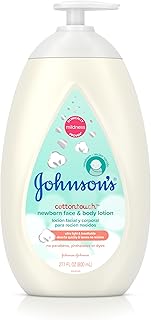 Johnson's Baby CottonTouch Newborn Baby Face and Body Lotion, Hypoallergenic and Paraben-Free Moisturization for Baby's Sensitive Skin, Made with Real Cotton, 27.1 fl. oz