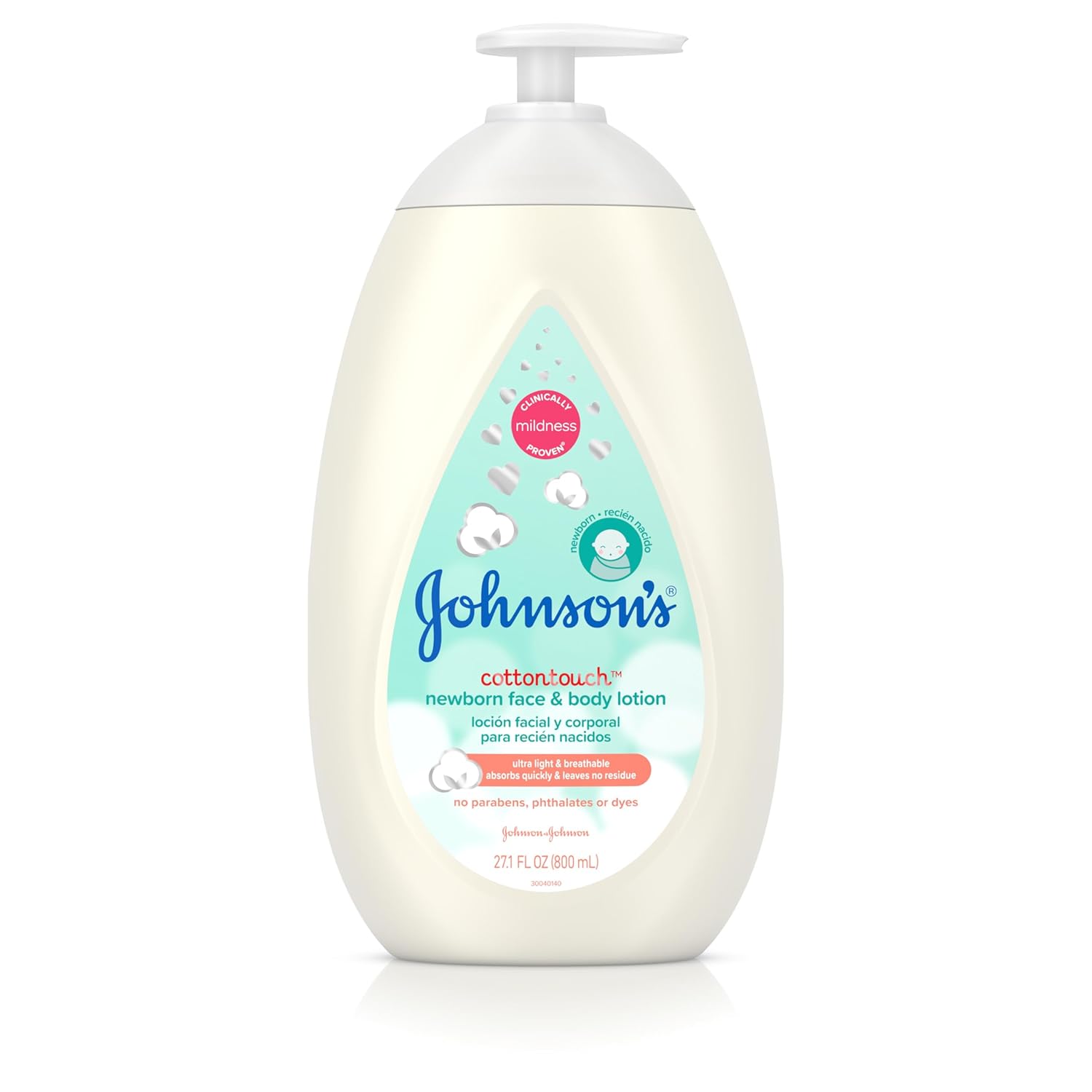 Johnson's Baby CottonTouch Newborn Baby Face and Body Lotion, Hypoallergenic and Paraben-Free Moisturization for Baby's Sensitive Skin, Made with Real Cotton, 27.1 fl. oz-0