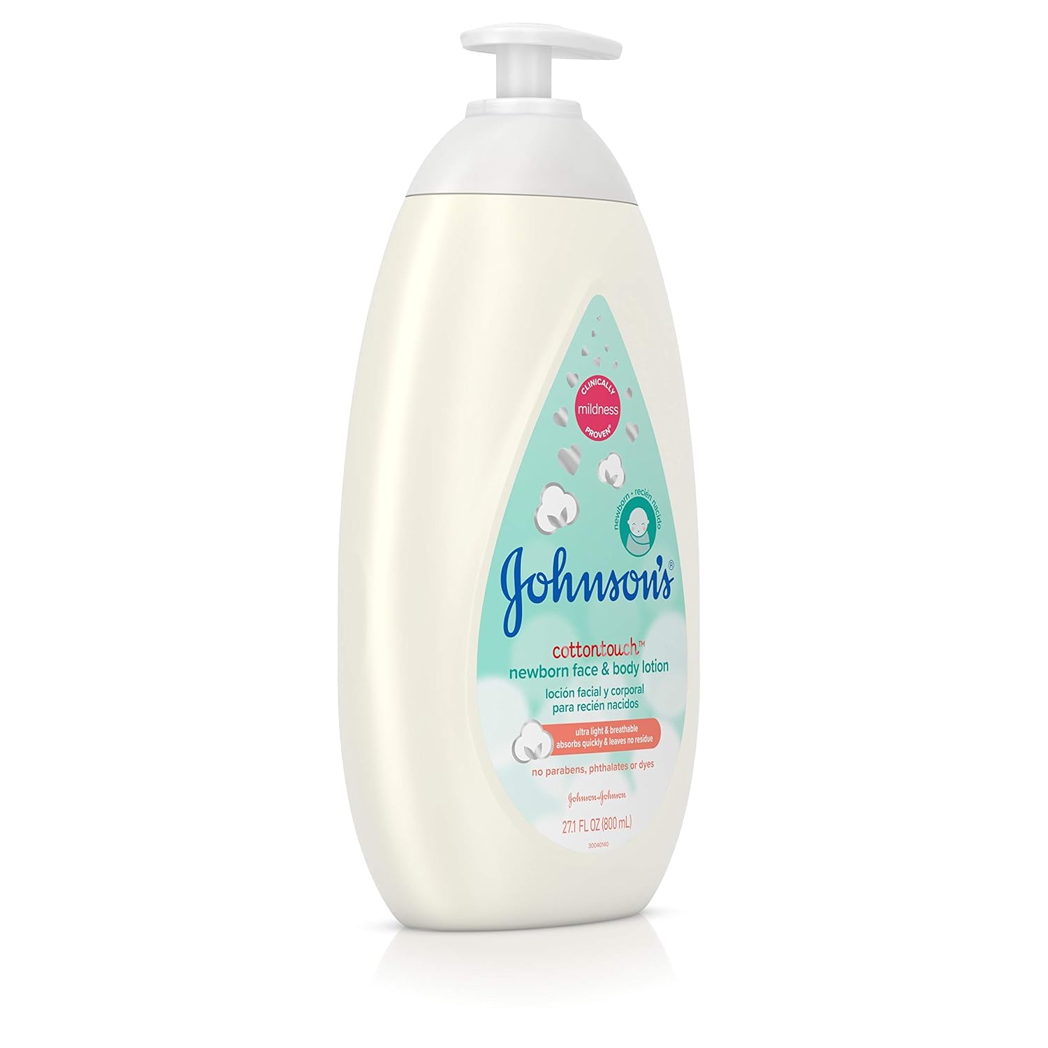 Johnson's Baby CottonTouch Newborn Baby Face and Body Lotion, Hypoallergenic and Paraben-Free Moisturization for Baby's Sensitive Skin, Made with Real Cotton, 27.1 fl. oz-13