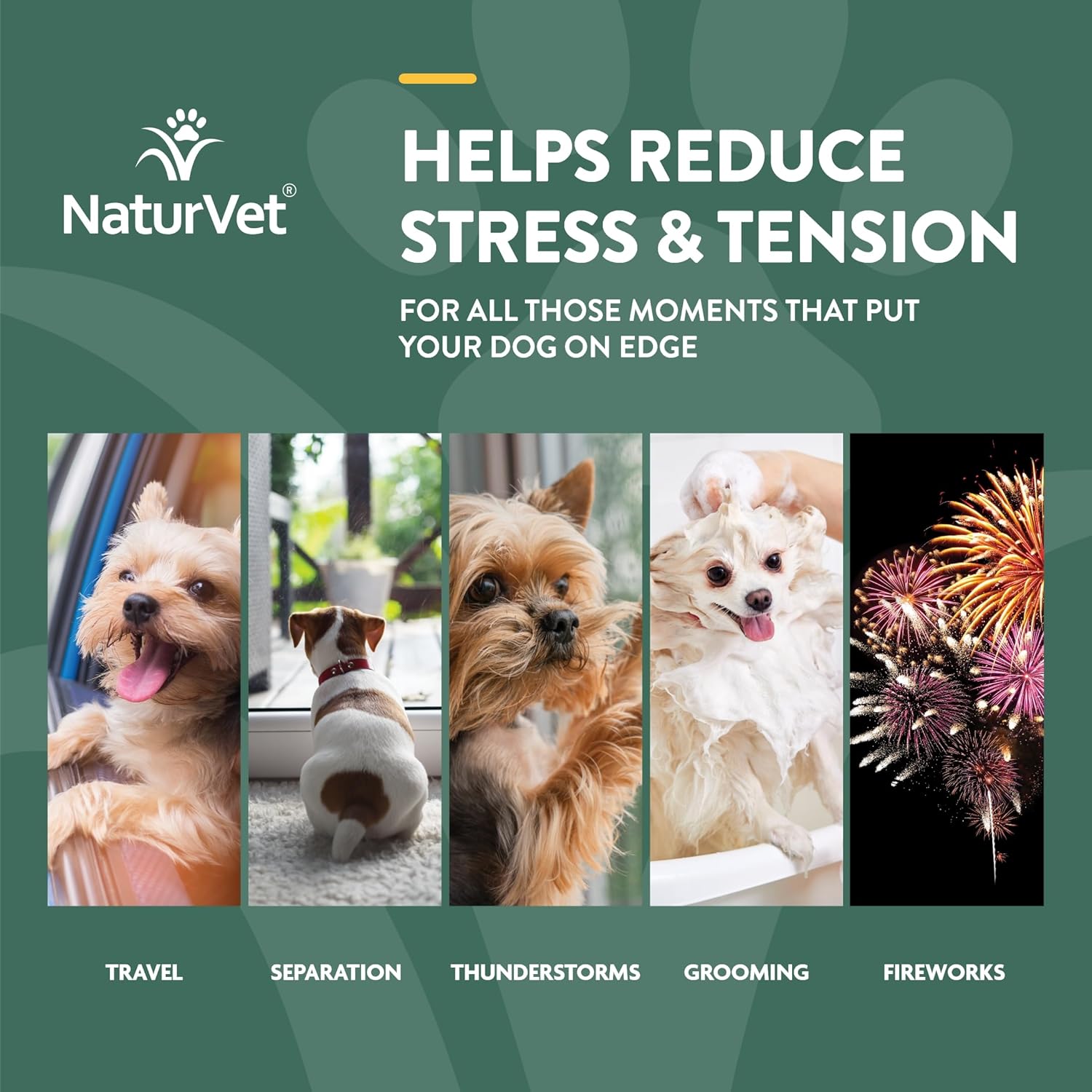 NaturVet Quiet Moments Calming Aid Dog Supplement, Helps Promote Relaxation, Reduce Stress, Storm Anxiety, Motion Sickness for Dogs (Quiet Moments Plus Hemp, 180 Soft Chews)-3