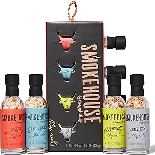 Smokehouse Gift Set by Thoughtfully, Vegan and Vegetarian Barbecue Rubs, Flavors Include Cajun, Caribbean, Memphis and Southwest, Set of 4