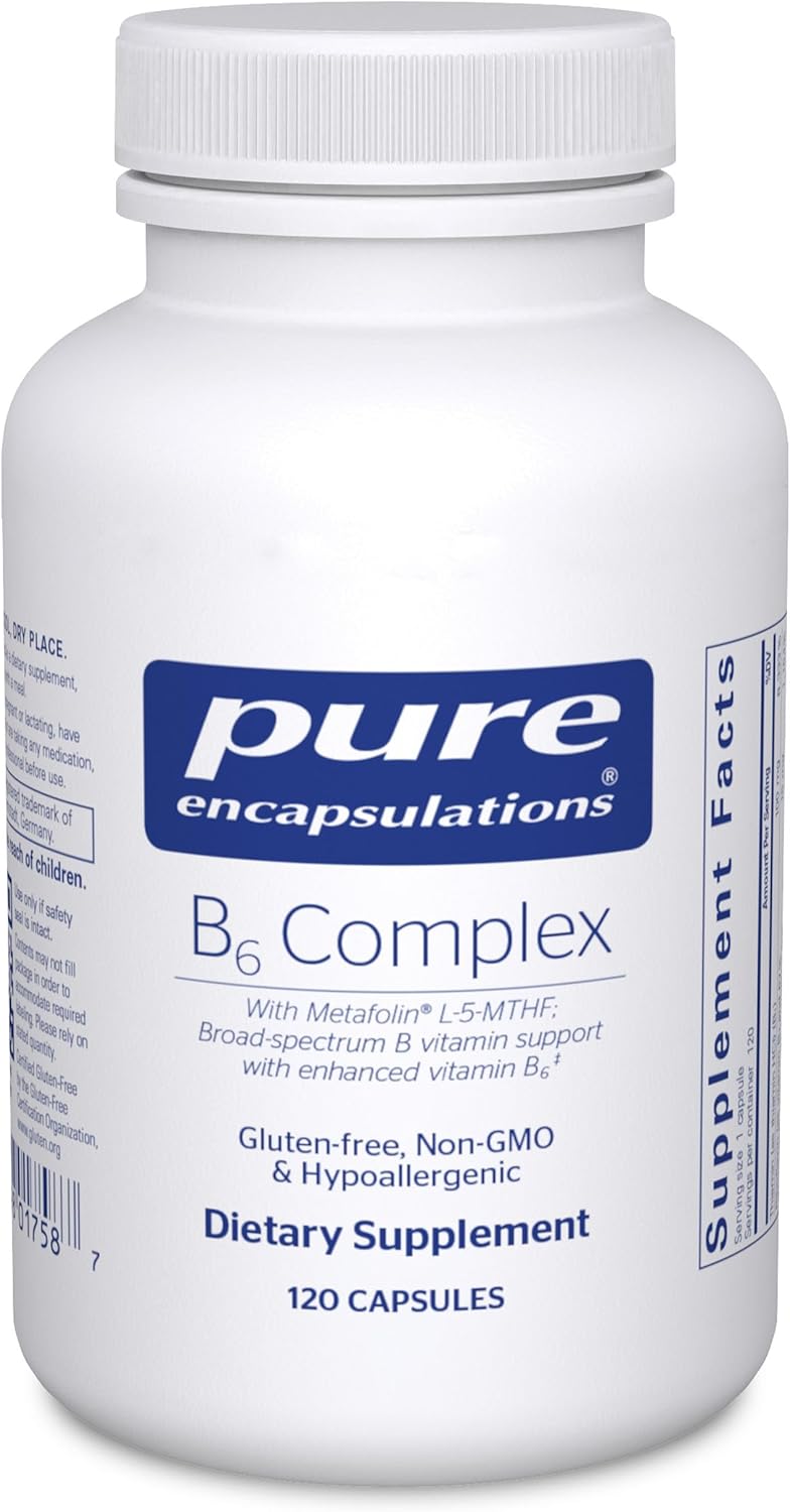 Pure Encapsulations B6 Complex - Supports Nervous System & Brain Health* - Includes B Vitamins - Contains Enriched Vitamin B6 - Non-GMO & Gluten Free - 120 Capsules-0