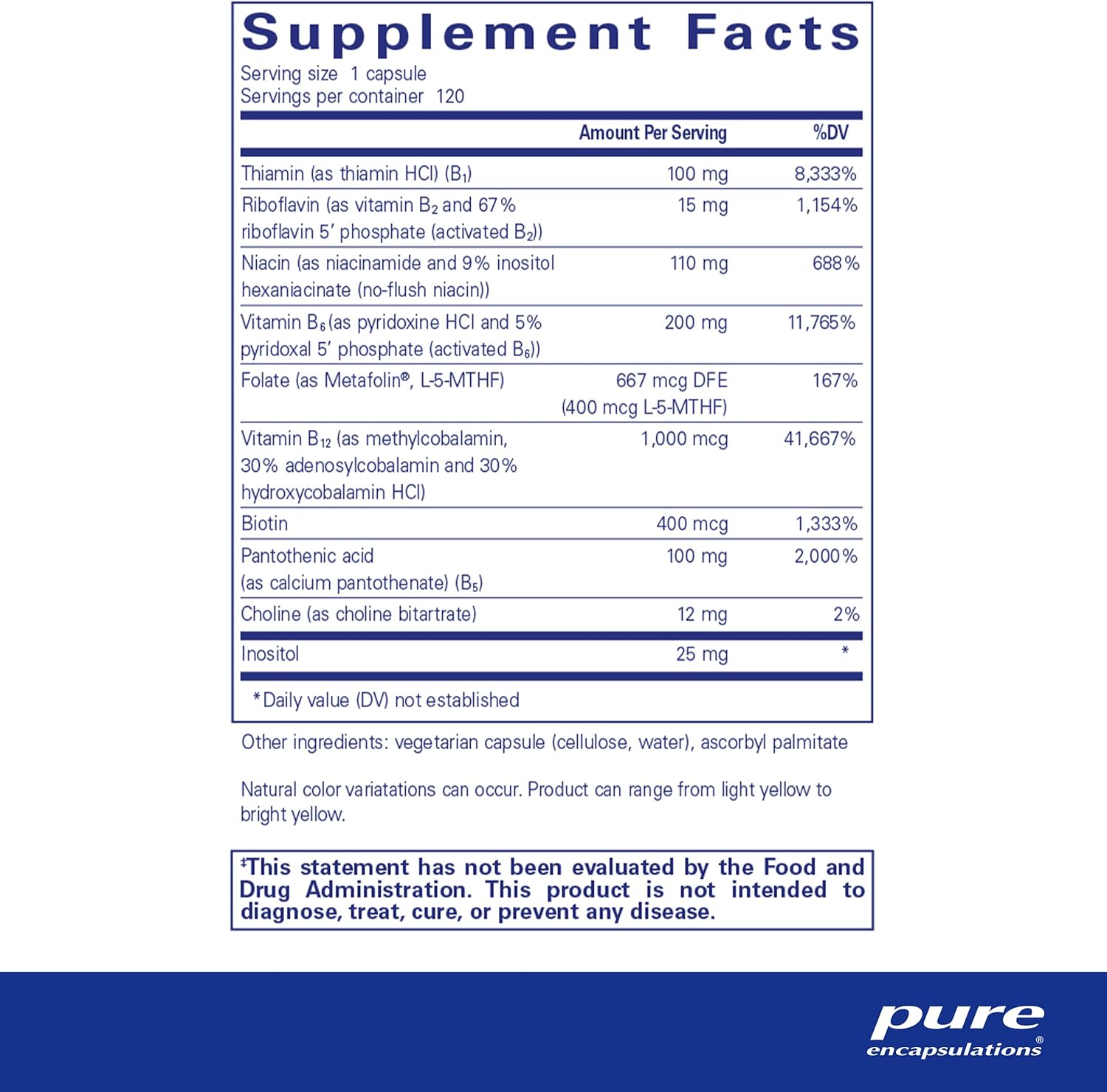 Pure Encapsulations B6 Complex - Supports Nervous System & Brain Health* - Includes B Vitamins - Contains Enriched Vitamin B6 - Non-GMO & Gluten Free - 120 Capsules-1