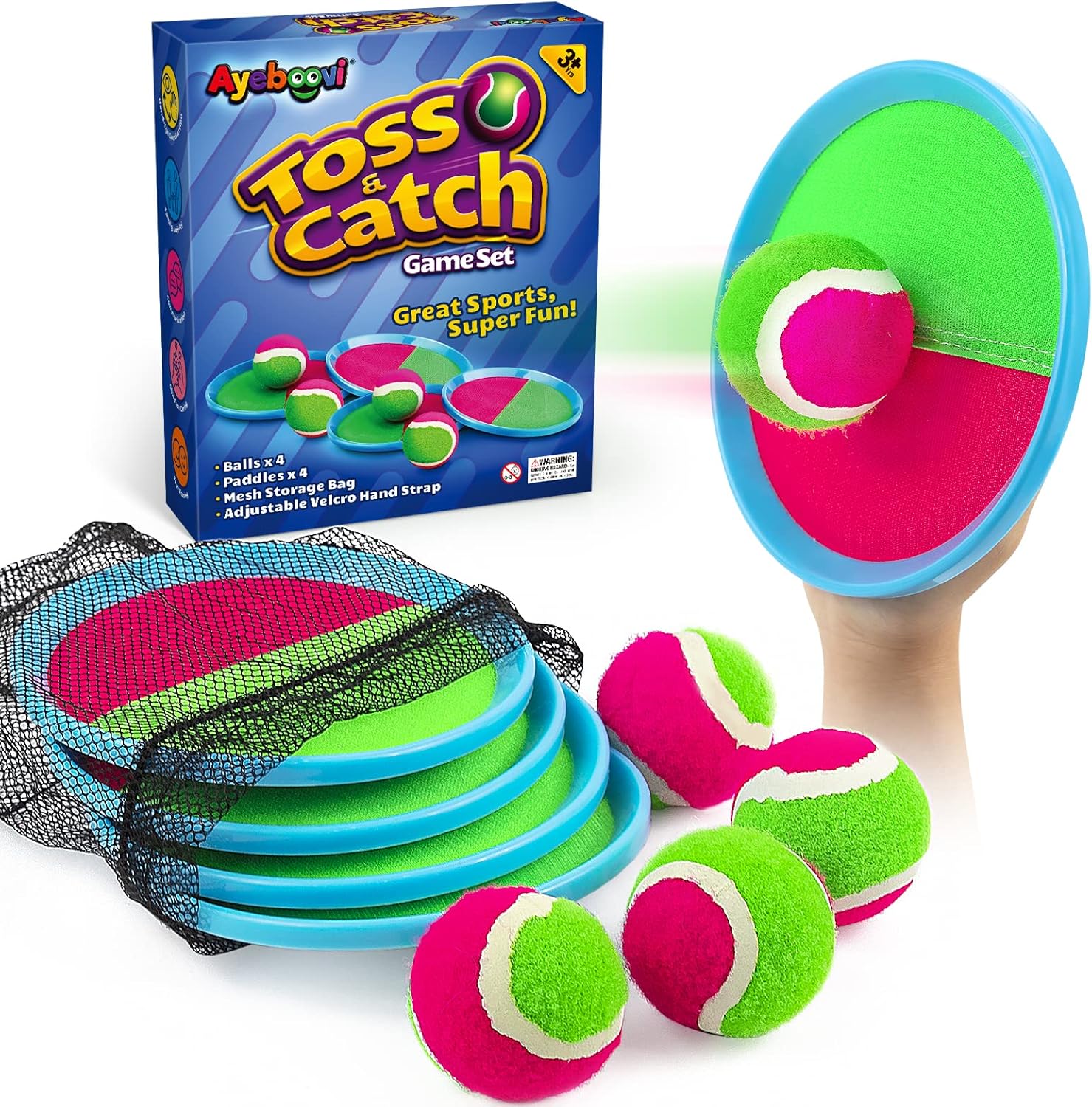 Ayeboovi Toss and Catch Ball Game Outdoor Toys for Kids Beach Toys Pool Toys Outdoor Yard Games for 3 4 5 6 7 8 9 10 Year Old Boys Girls Easter Basket Stuffers (Upgraded)-0