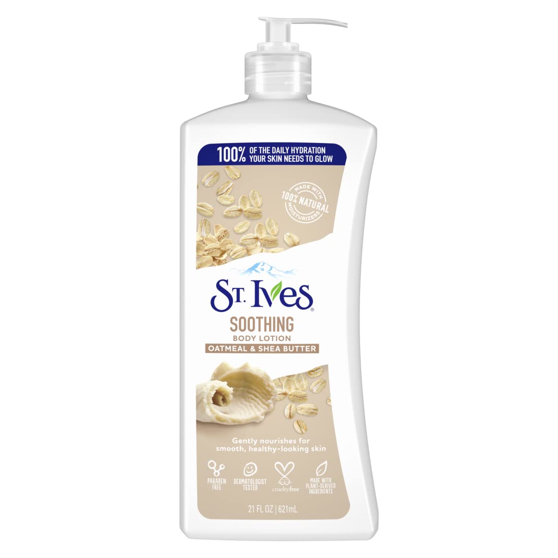 St. Ives Soothing Hand & Body Lotion for Women with Pump, Daily Moisturizer Oatmeal and Shea Butter for Dry Skin, Made with 100% Natural Moisturizers, 21 fl oz, 4 Pack-1