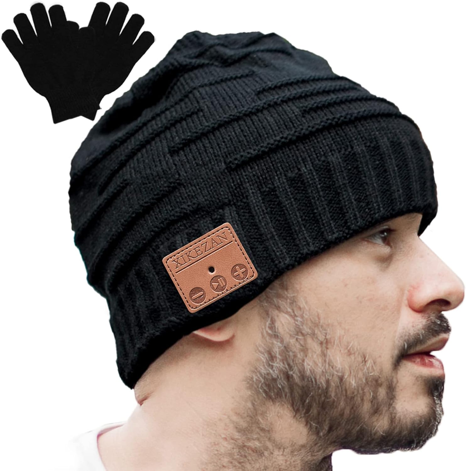 Wireless Beanie Hat,Unique Christmas Tech Gifts for Boyfriend Husband Him Men Women Teen Boys Girls Teenage Stocking Stuffers (US, Alpha, One Size, Medium, Black)-0