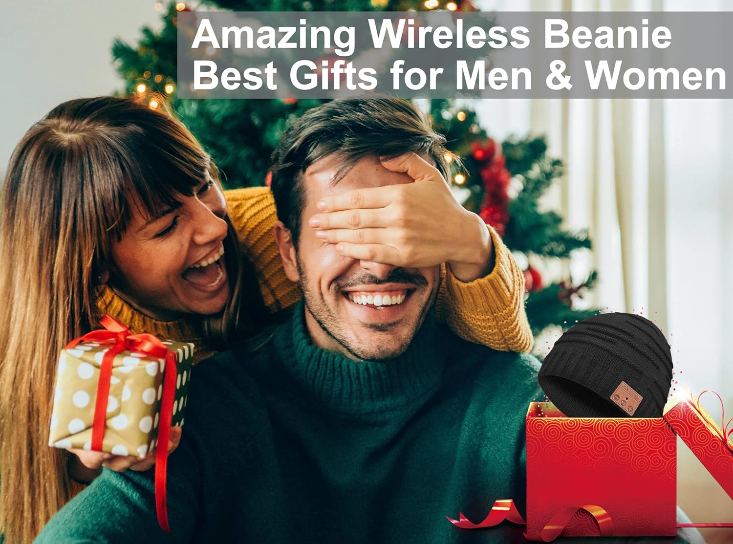 Wireless Beanie Hat,Unique Christmas Tech Gifts for Boyfriend Husband Him Men Women Teen Boys Girls Teenage Stocking Stuffers (US, Alpha, One Size, Medium, Black)-6