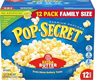 Pop Secret Popcorn, Extra Butter, 3.2 Oz Bags, 12 Ct