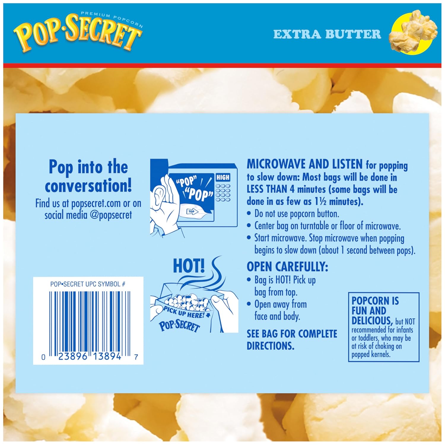 Pop Secret Popcorn, Extra Butter, 3.2 Oz Bags, 12 Ct-6