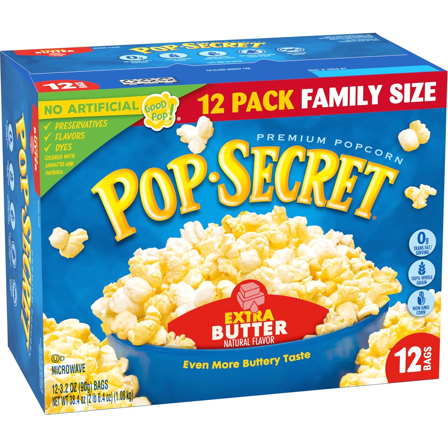 Pop Secret Popcorn, Extra Butter, 3.2 Oz Bags, 12 Ct-7