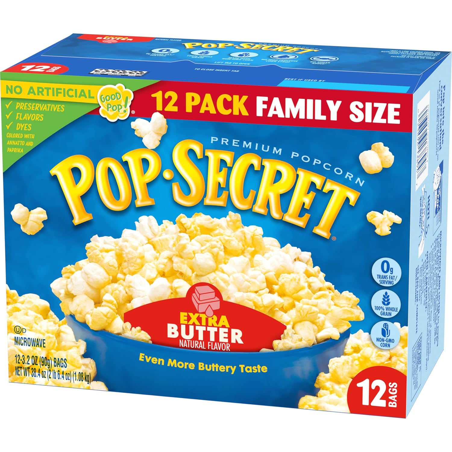 Pop Secret Popcorn, Extra Butter, 3.2 Oz Bags, 12 Ct-8