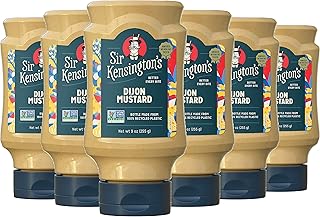 Sir Kensington's Mustard 6 count, Dijon, Gluten Free, Certified Vegan, Non- GMO Project Verified, from 100% Grade-A Mustard Seeds, Shelf-Stable, 9 oz