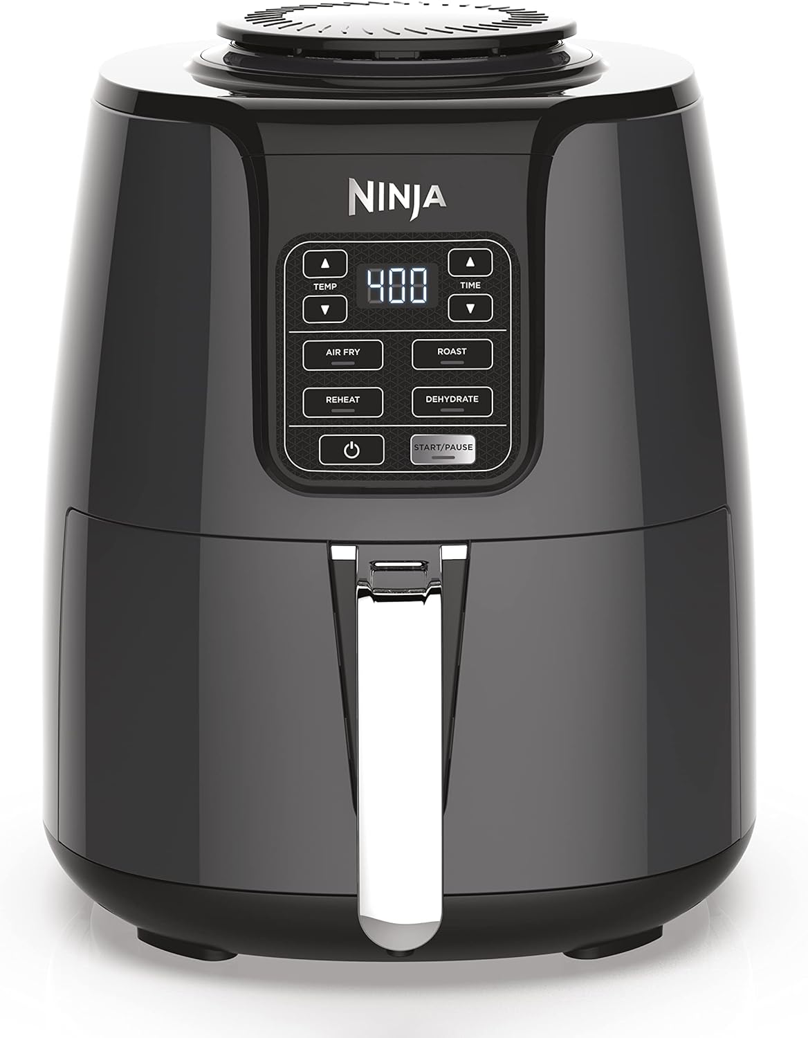 Ninja Air Fryer, Roast, Bake, Air Fry, Roast, Broil, Reheats, & Dehydrates, 4-in-1, Fries, Frozen Food, Veggies, and Juicy Meat, Less Oil, Easy Meals, Healthy Meals, Compact, 4 QT, Grey, AF101-0