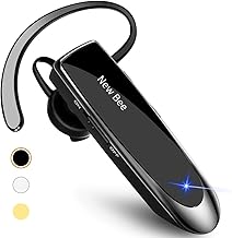 New bee Bluetooth Earpiece V5.0 Wireless Handsfree Headset with Microphone 24 Hrs Driving Headset 60 Days Standby Time for iPhone Android Samsung Laptop Trucker Driver (Black)