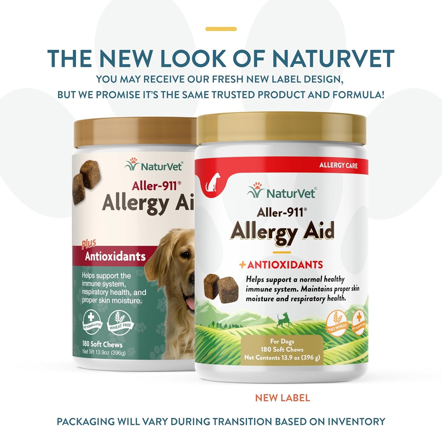 NaturVet Aller-911 Advanced Allergy Aid for Dogs, Cats – Antioxidant-Rich Pet Supplement with Omegas, DHA, EPA – Helps Support Dog Immune System, Cat Respiratory Health, Skin Moisture 180 Soft Chews-1