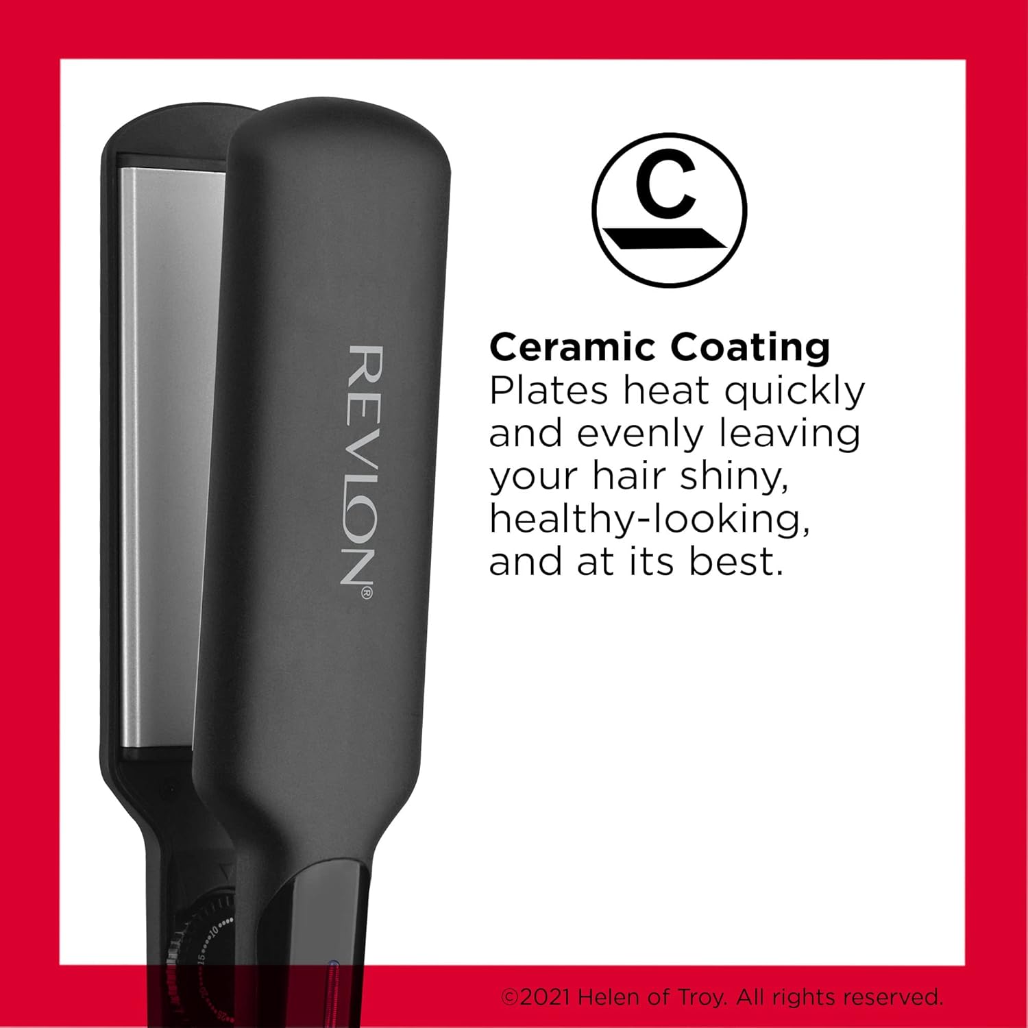 REVLON Smooth and Straight Ceramic Flat Iron | Fast Results, Smooth Styles (2 in)-1