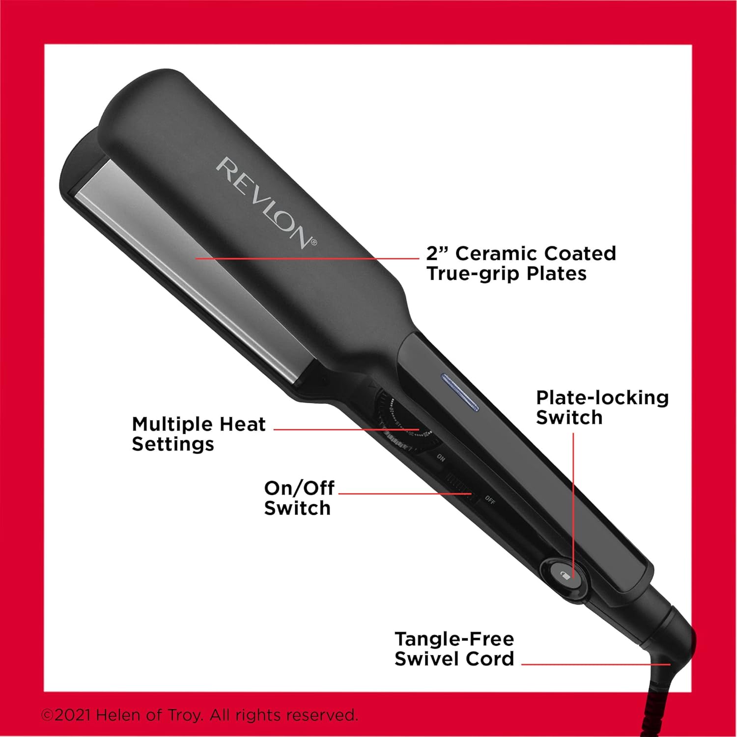 REVLON Smooth and Straight Ceramic Flat Iron | Fast Results, Smooth Styles (2 in)-3