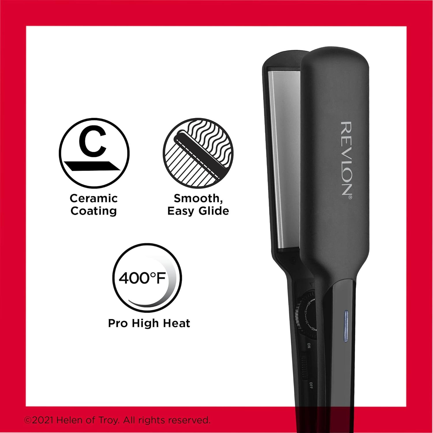 REVLON Smooth and Straight Ceramic Flat Iron | Fast Results, Smooth Styles (2 in)-4