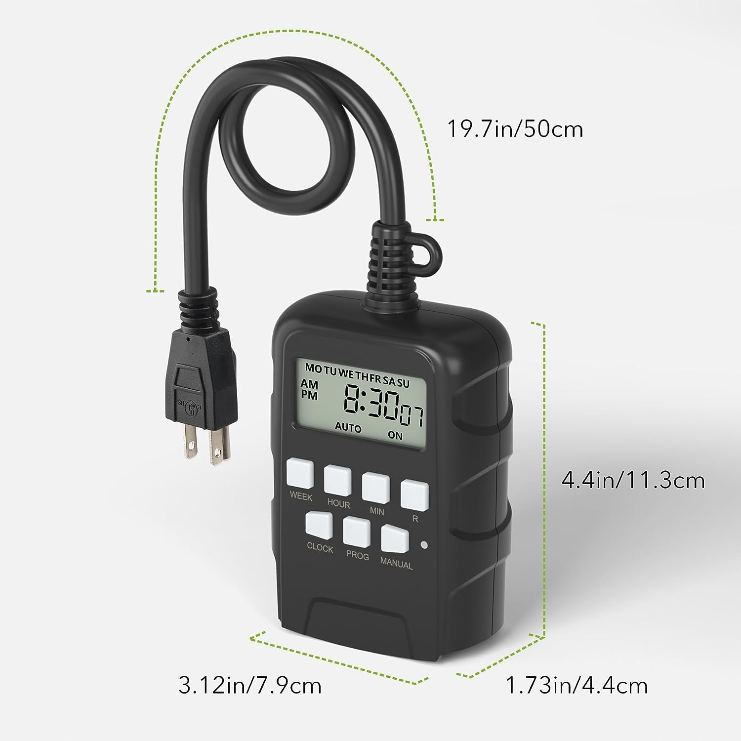 BN-LINK 7 Day Outdoor Heavy Duty Digital Programmable Timer BND/U78, 125VAC, 60Hz, Dual Outlet, Weatherproof, Heavy Duty, Accurate for Lamps Ponds Christmas Lights 1875W 1/2HP ETL Listed-7