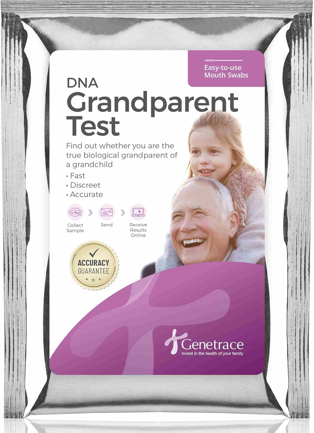 Grandparent DNA Test - Lab Fees & Shipping Included - Home DNA Test Kit for Grandparent and Child - Results in 1-2 Days-0