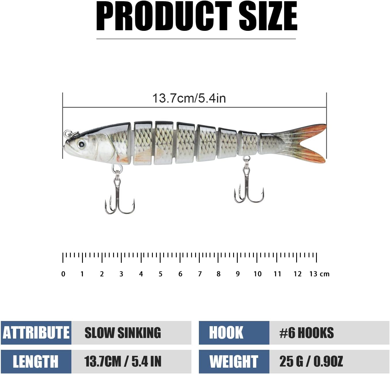 TRUSCEND Fishing Lures for Freshwater and Saltwater, Lifelike Swimbait for Bass Trout Crappie, Slow Sinking Bass Fishing Lure, Amazing Fishing Gifts for Men, Must-Have for Family Fishing Gear-1