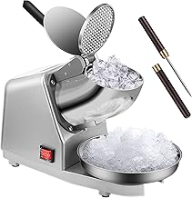 VIVOHOME Electric Dual Blades Ice Crusher Shaver Snow Cone Maker Machine Silver 173lbs/hr with Ice Pick for Home and Commercial Use