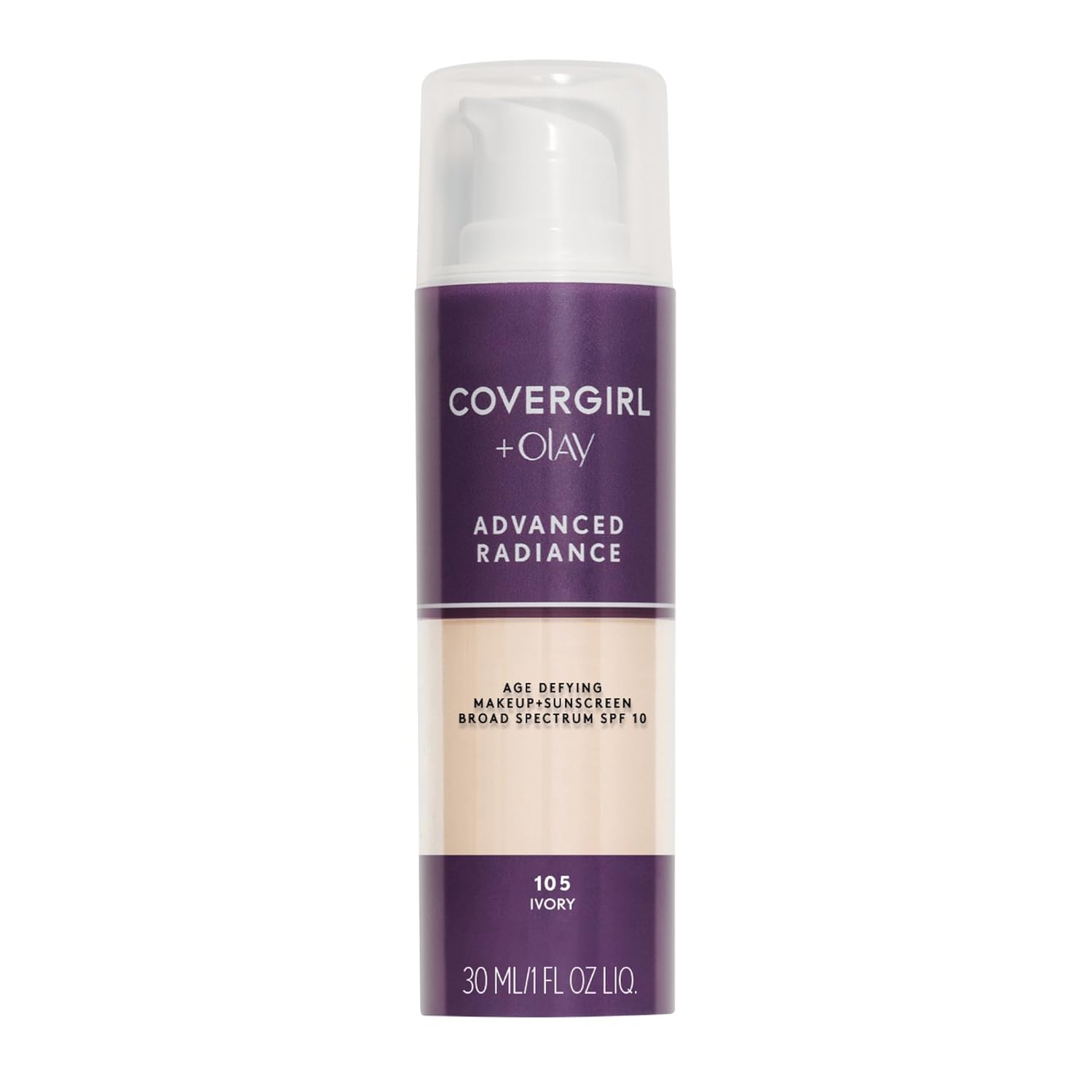 COVERGIRL Advanced Radiance Age Defying Foundation, Liquid Foundation, 1.0 Fl Oz, Anti-Aging Foundation, Foundation for Wrinkles, Cruelty-Free Foundation, Age-Defying Formula, Buildable Coverage-0