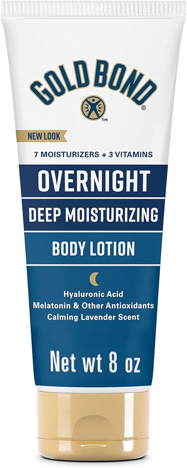 Gold Bond Overnight Deep Moisturizing Lotion, 8 oz., Skin Therapy Lotion With Calming Lavender Scent-0