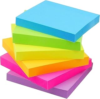 Early Buy Sticky Notes 6 Bright Color 6 Pads Self-Stick Notes 3 in x 3 in, 100 Sheets/Pad