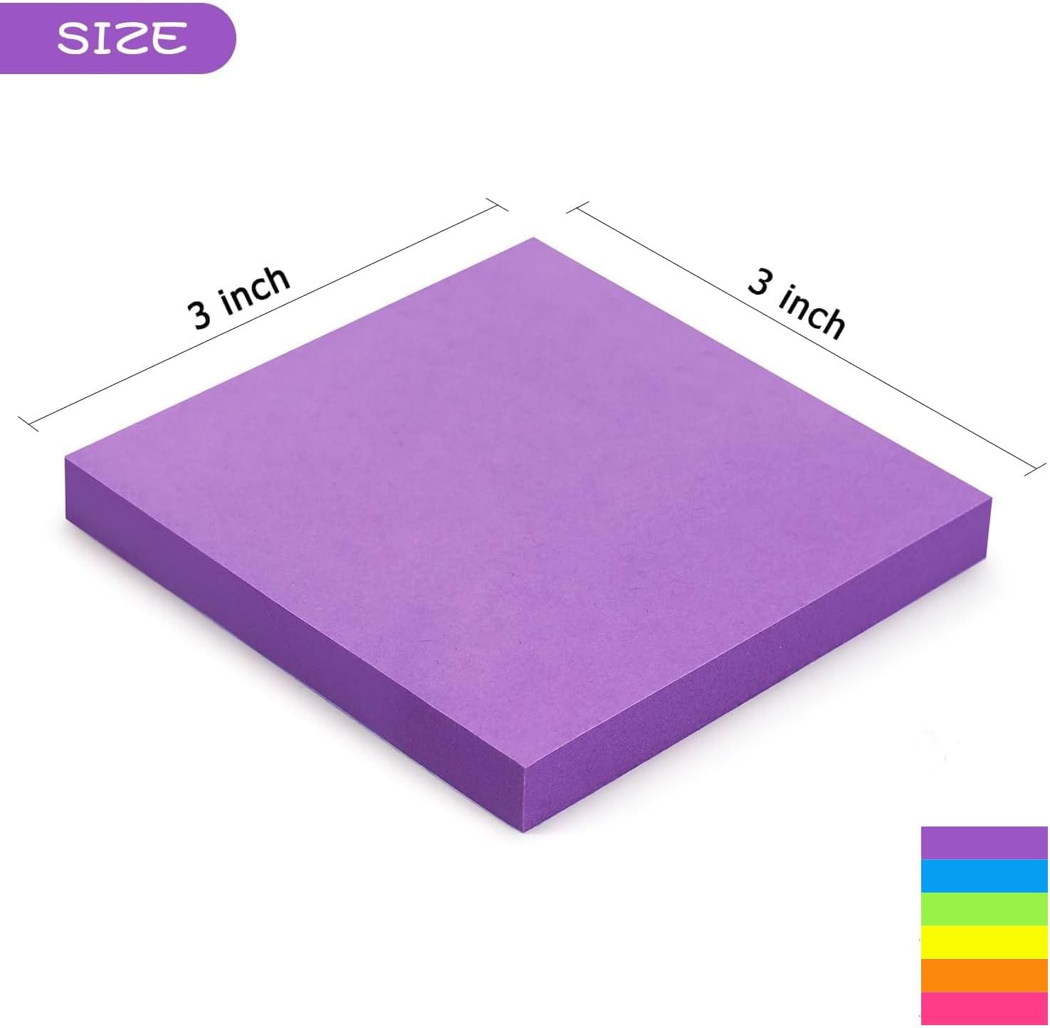 Early Buy Sticky Notes 6 Bright Color 6 Pads Self-Stick Notes 3 in x 3 in, 100 Sheets/Pad-2