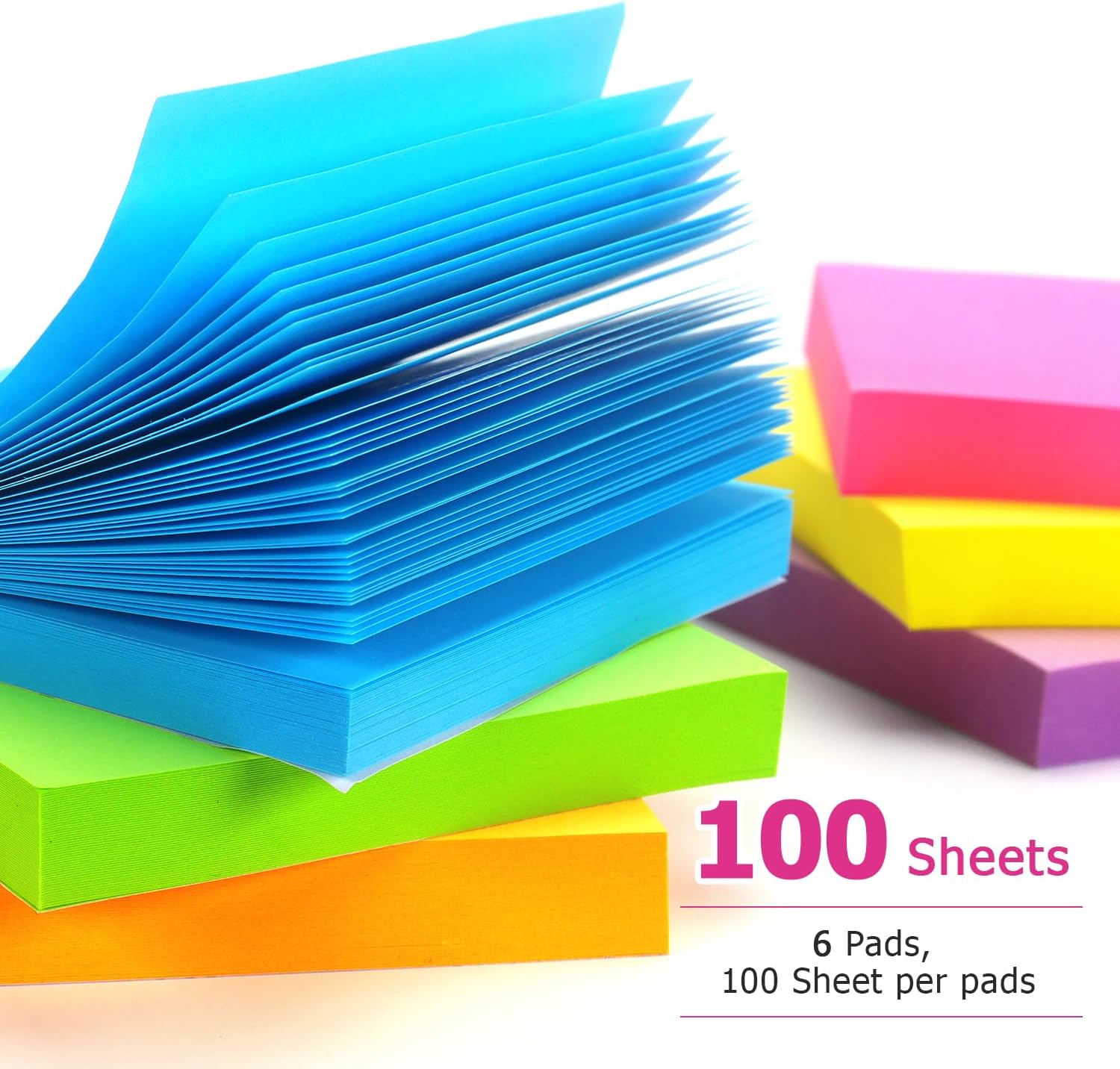 Early Buy Sticky Notes 6 Bright Color 6 Pads Self-Stick Notes 3 in x 3 in, 100 Sheets/Pad-3