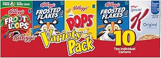 Kellogg's Cold Breakfast Cereal, Single Serve, Variety Pack, 10.94oz Tray (10 Boxes)