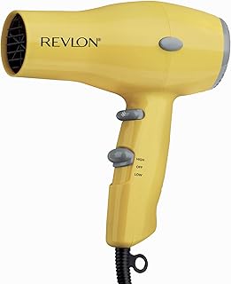 REVLON Compact Hair Dryer | 1875W Lightweight Design, Perfect for Travel, (Yellow)