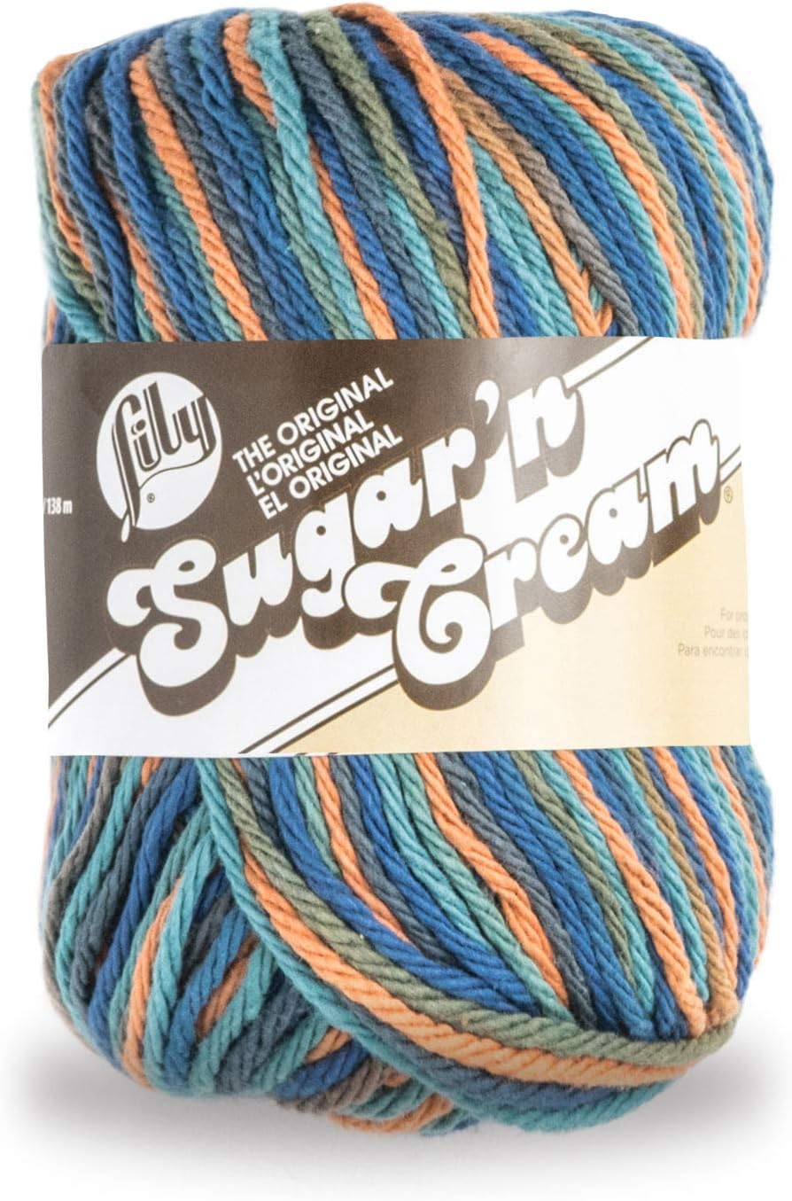 Lily Sugar'n Cream Super Size Ombres Yarn, 3 oz, Capri Ombre, 1 Ball-0