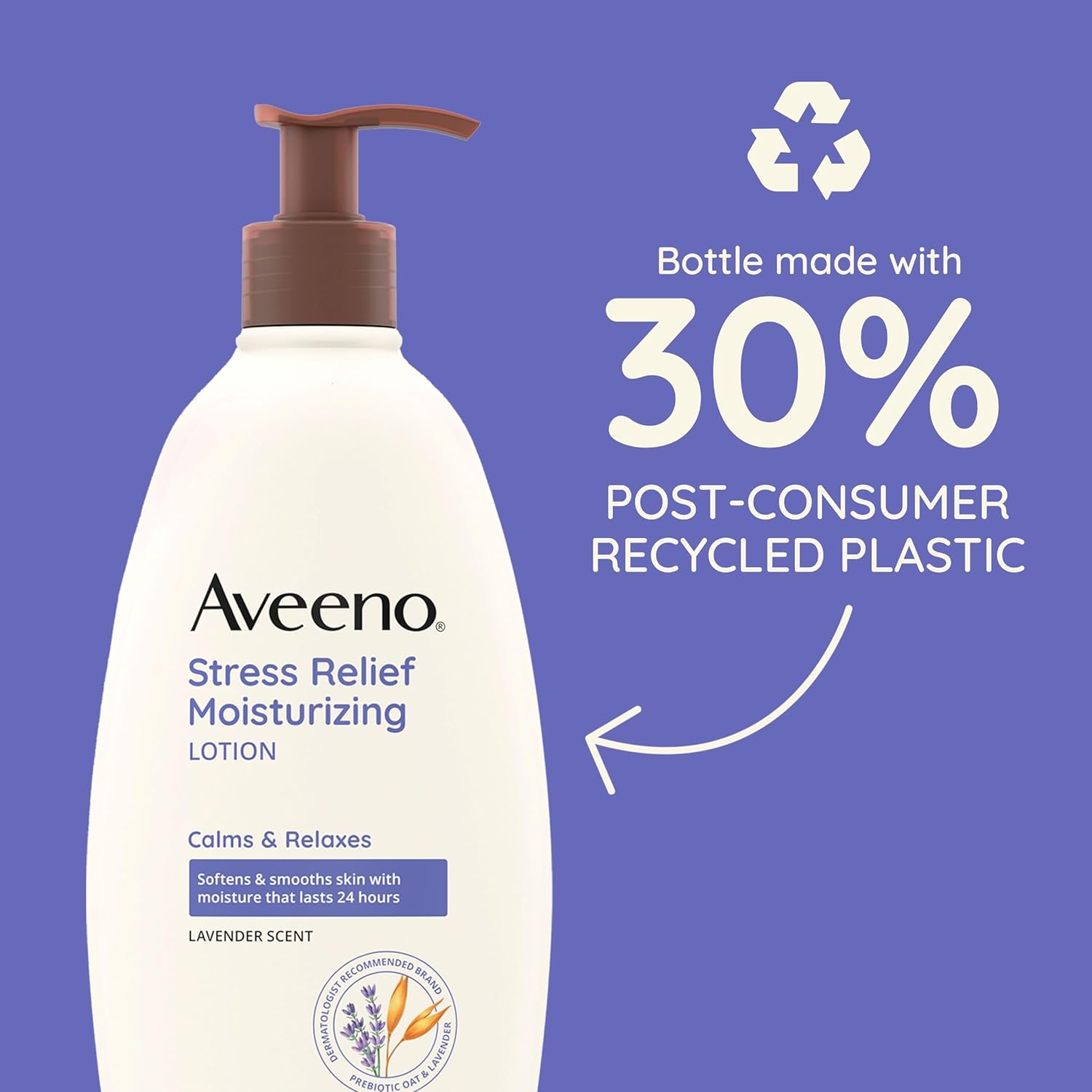 Aveeno Stress Relief Moisturizing Body Lotion with Lavender Scent, to help you feel Calm and Relaxed, Hydrating Body Lotion for Dry Skin, 33 FL OZ-4