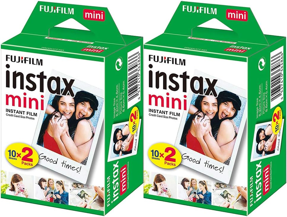 Fujifilm 2 Pack instax mini Instant Daylight Film, Twin Pack, 20 Exposures, ISO 800-0