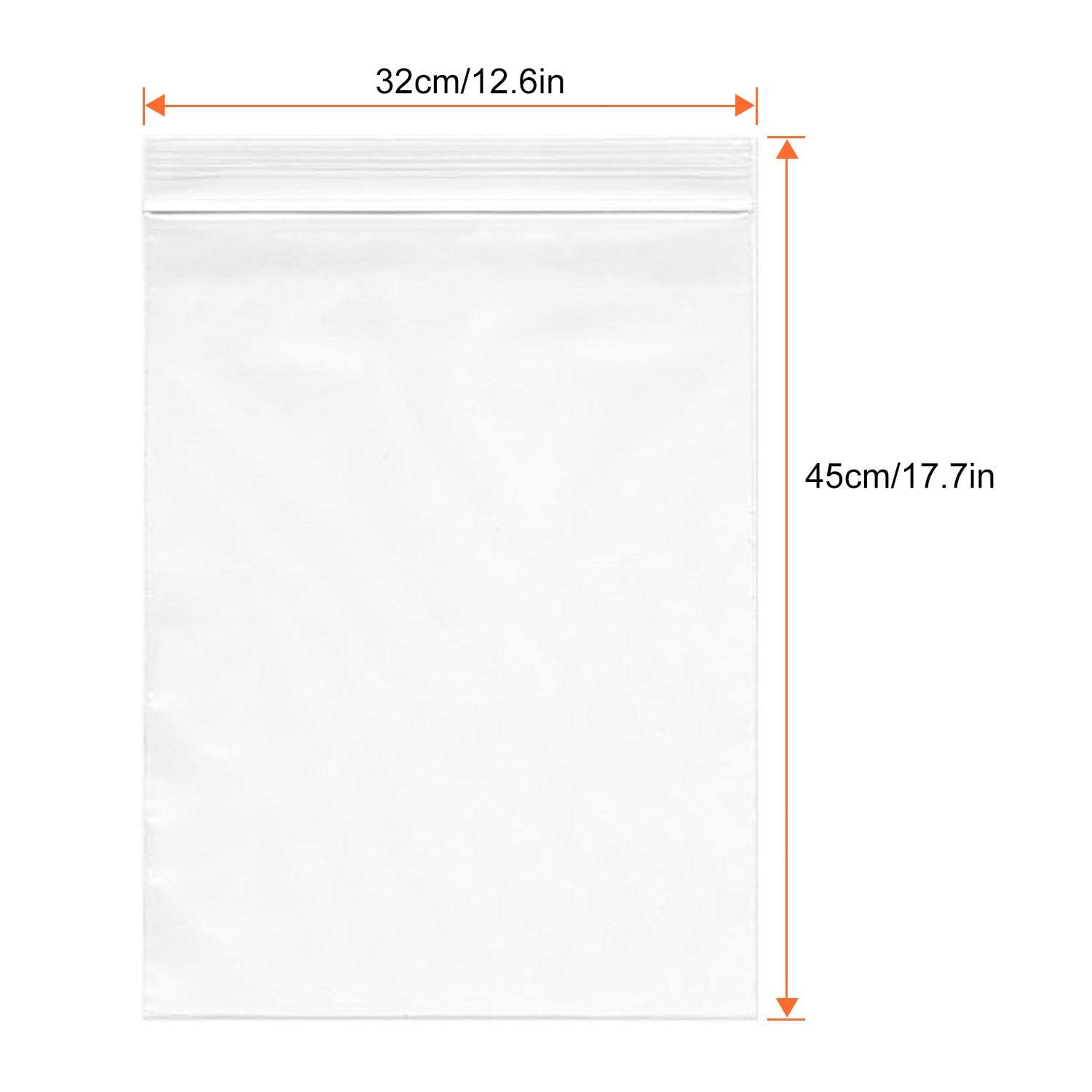 ASelected Large 12.5" x 17", 2.8 Mil Resealable Zipper Jumbo Size Plastic 2Gallon Storage Poly Bags (Pack of 100), Big Strong Clear-6