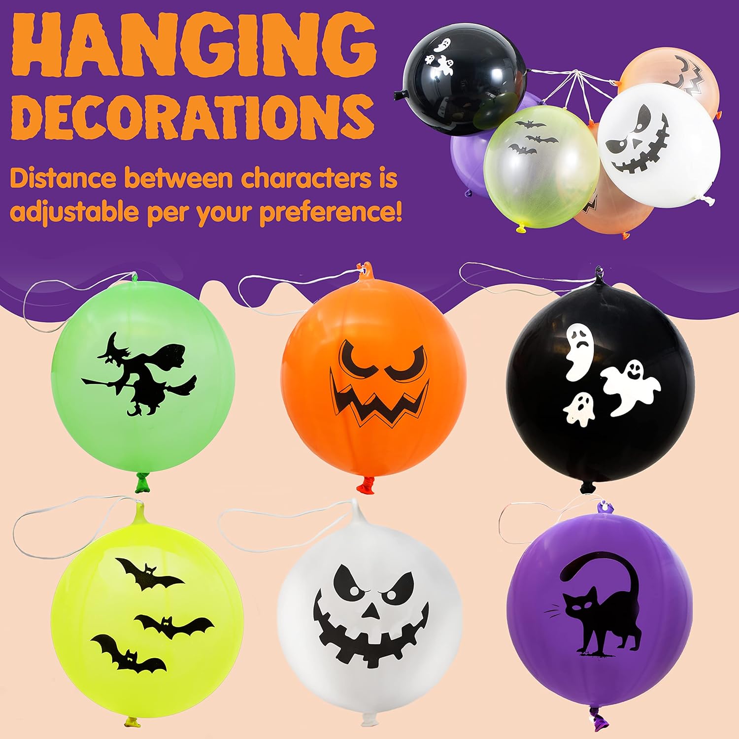 JOYIN 36 Pieces Halloween Punch Balloons for Halloween Punching Balloon Party Favor Supplies Decorations, Trick or Treat Toys, Halloween School Classroom Game-4